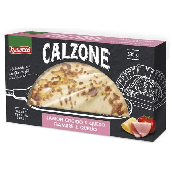 NATURACCI Calzone rellena de jamón cocido y queso 380 g. - 0.38 kg - Imagen del producto en Findit