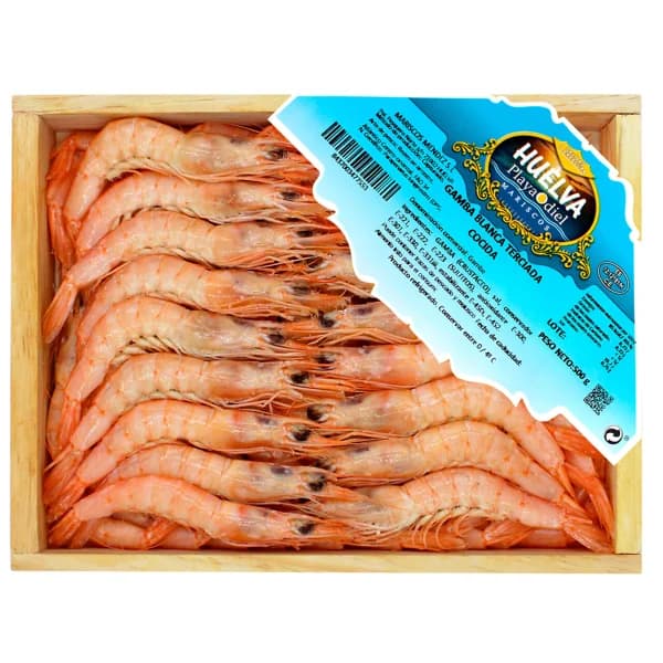 PLAYA ODIEL Gambas blancas cocidas terciadas 500 g. - 0.5 kg - Imagen del producto en Findit