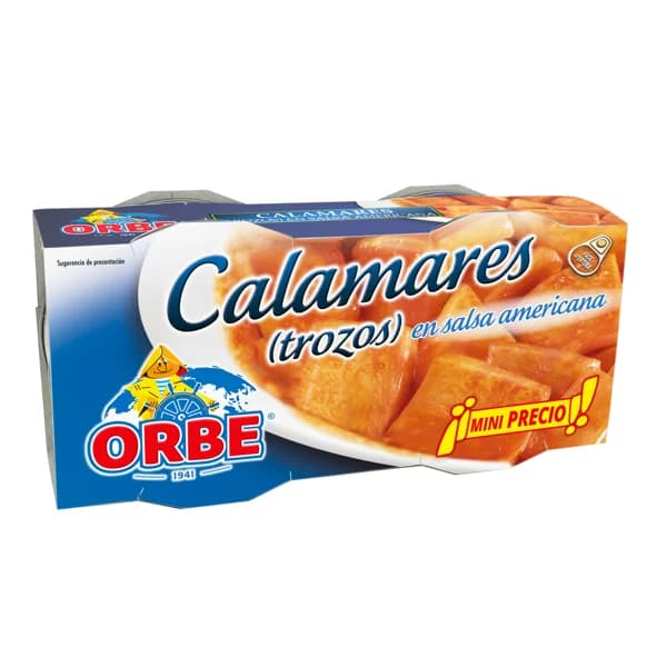 ORBE Calamares en salsa americana pack 2 x 51 g. - 0.1 kg - Imagen del producto en Findit