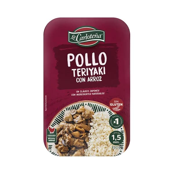 LA CARLOTEÑA Pollo teriyaki con arroz, listo para calentar y comer 300 g. - 0.3 kg - Imagen del producto en Findit