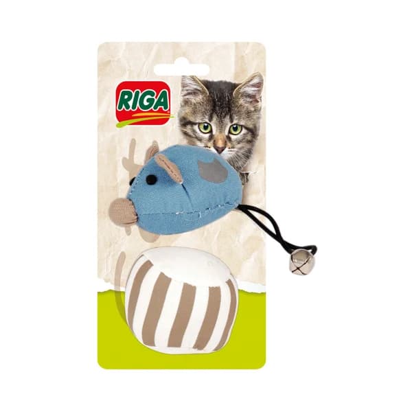 RIGA Peluche con forma de ratón + pelota para gatos RIGA 1 uds - 1 ud - Imagen del producto en Findit
