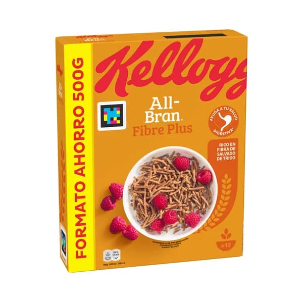 KELLOGG'S All bran plus  Cereales de trigo (salvado de trigo rico en fibras) 500 g. - 0.5 kg - Imagen del producto en Findit