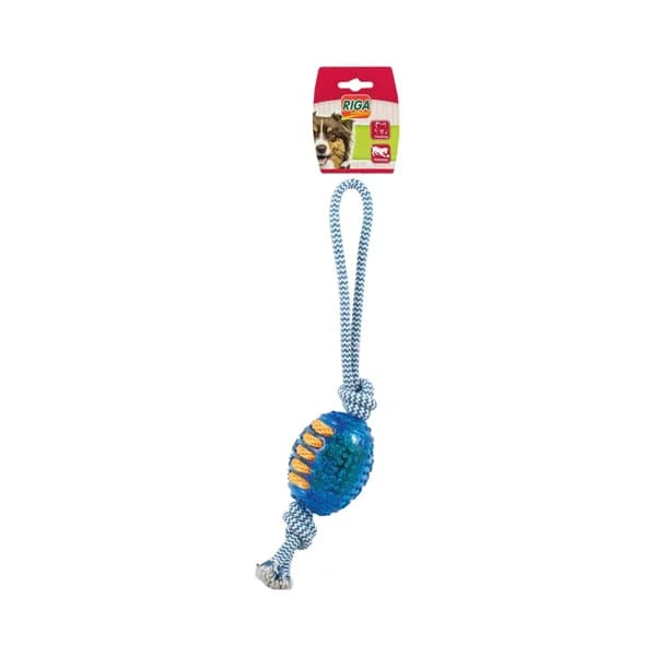 RIGA Balón de rugby con cuerda para perros - 1 ud - Imagen del producto en Findit