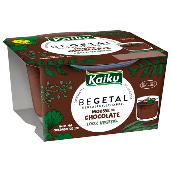 KAIKU Mousse de chocolate 100% vegetal, elaborada sin gluten ni lactosa Begetal 90 g. - 0.09 kg - Imagen del producto en Findit