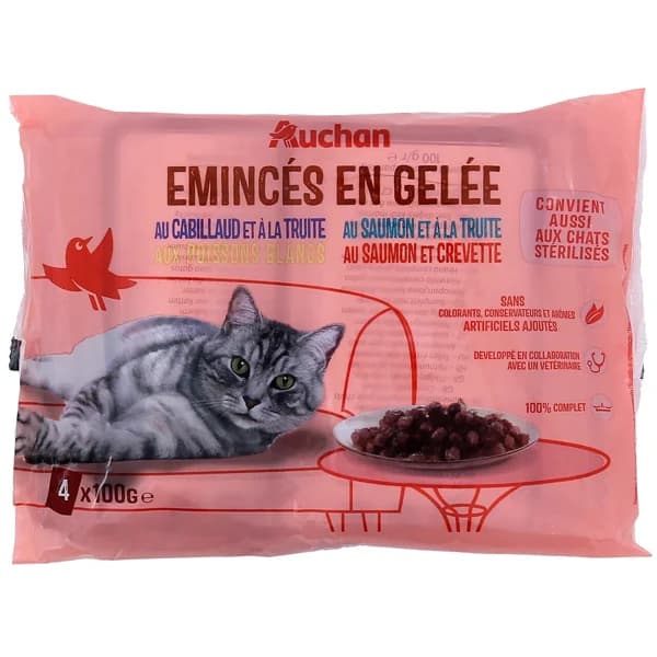 PRODUCTO ALCAMPO Pienso húmedo para gatos con pescado PRODUCTO ALCAMPO 4 x 100 g. - 0.4 kg - Imagen del producto en Findit