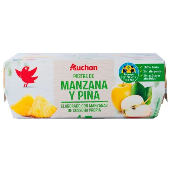 ALCAMPO CULTIVAMOS LO BUENO Compota de manzana y piña pack 4 uds. x 100 g. - 0.4 kg - Imagen del producto en Findit