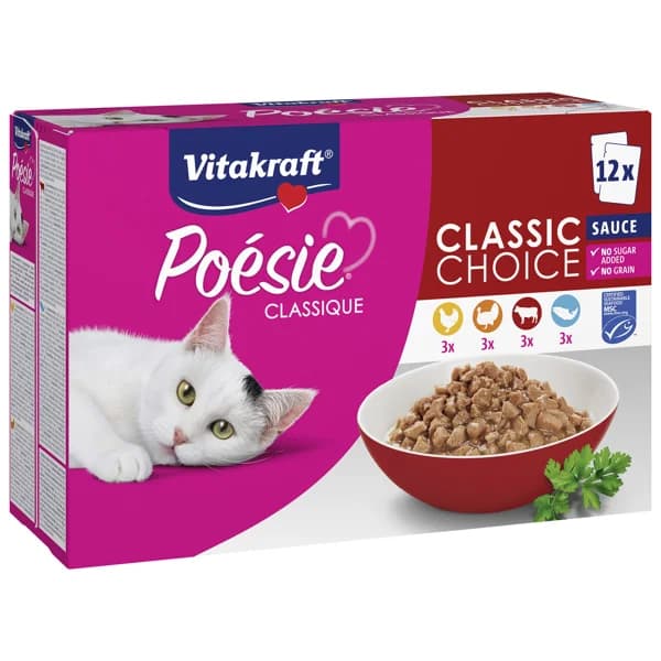 VITAKRAFT Pienso húmedo para gatos a base de carne en salsa VITAKRAFT Poesie Classic 12x85 gr. - 1.02 kg - Imagen del producto en Findit
