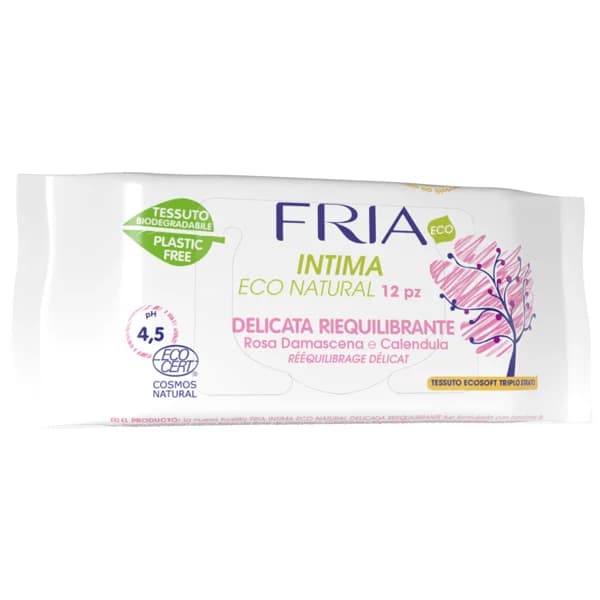 FRIA Eco natural Toallitas para la higiene íntima con extracto de Rosa Damascena y calendula 12 uds. - 1 ud - Imagen del producto en Findit
