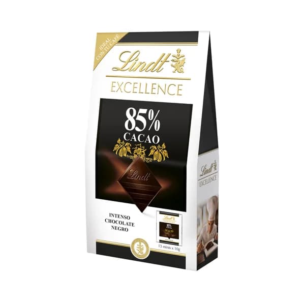 LINDT Excellence Mini tabletas de chocolate negro 85 % 130 g. - 0.13 kg - Imagen del producto en Findit