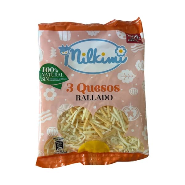 MILKIMI Queso rallado 3 quesos (gouda, cheddar y edam) 120 g. - 0.12 kg - Imagen del producto en Findit