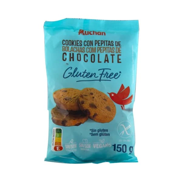 PRODUCTO ALCAMPO Cookies (galletas) con pepitas de chocolate, elaboradas sin gluten ni lactosa 150 g. - 0.15 kg - Imagen del producto en Findit