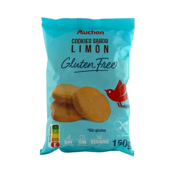 PRODUCTO ALCAMPO Cookies (galletas) con sabor a limón, elaboradas sin gluten ni lactosa 150 g. - 0.15 kg - Imagen del producto en Findit