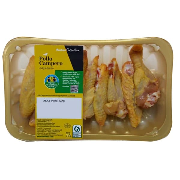 ALCAMPO CULTIVAMOS LO BUENO Alitas de pollo campero partidas con piel Bandeja - 1 ud - Imagen del producto en Findit
