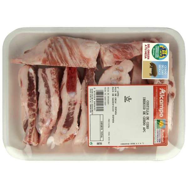 ALCAMPO CULTIVAMOS LO BUENO Trozos de costilla de cebo ibérico de cerdo - 1 ud - Imagen del producto en Findit