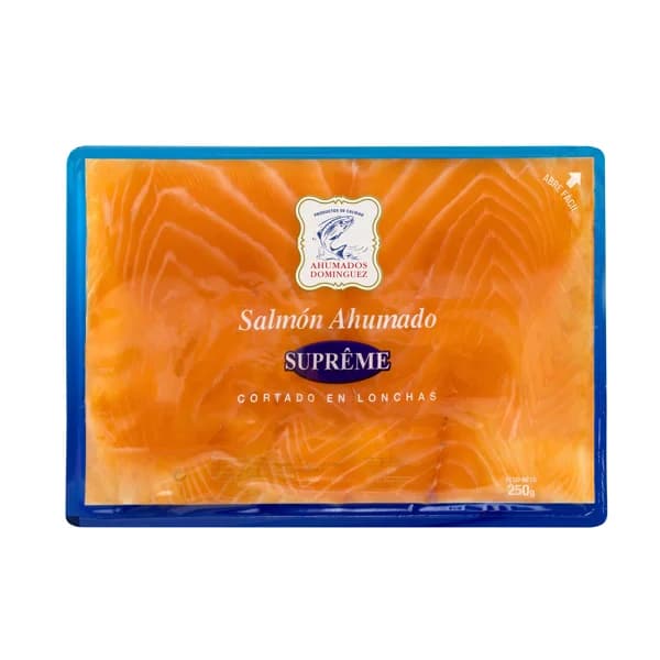 AHUMADOS DOMINGUEZ Salmón ahumado en lonchas Supréme AHUMADOS DOMINGUEZ 250 g. - 0.25 kg - Imagen del producto en Findit