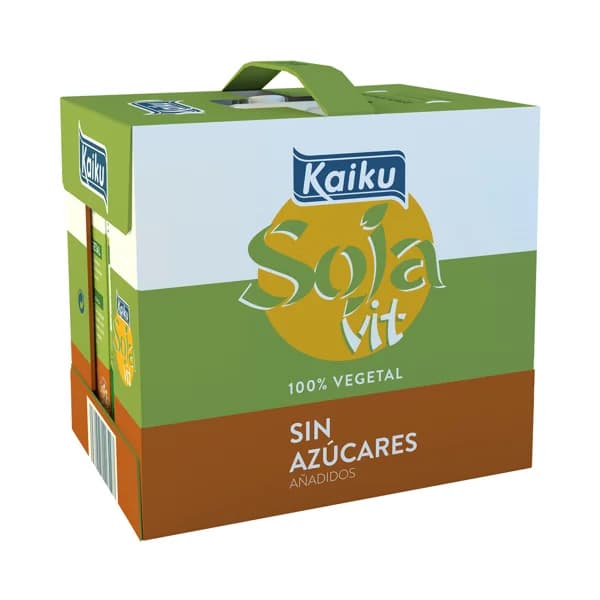 KAIKU Bebida vegetal de soja sin azúcares añadidos B2 y B12 vit 6 x 1 l. - 1 l - Imagen del producto en Findit