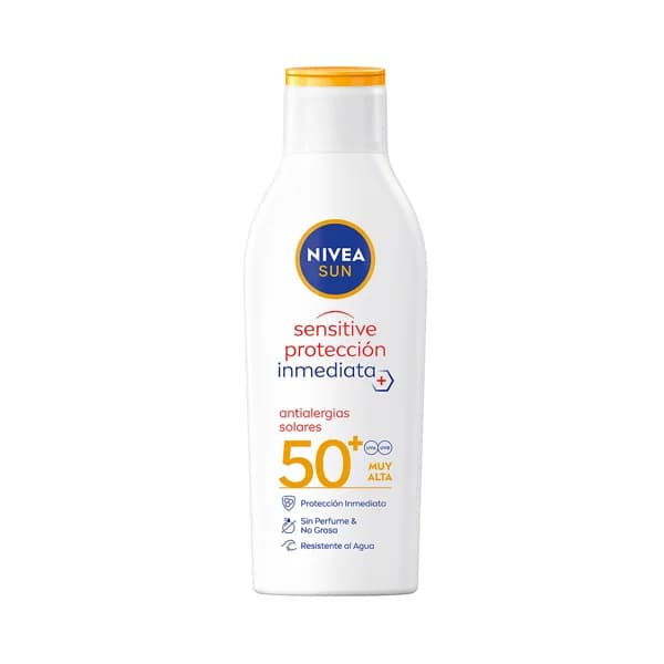 NIVEA Sun sensitive protección Leche solar resistente al agua, sin perfume y con FPS 50+ (muy alta) 200 ml. - 0.2 l - Imagen del producto en Findit