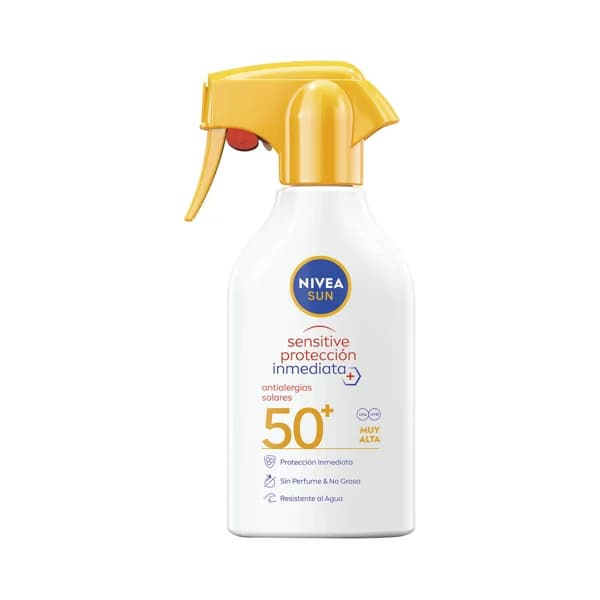 NIVEA Sun sensitive protección Spray solar resistente al agua, sin perfume y con FPS 50+ (muy alto) 270 ml. - 0.27 l - Imagen del producto en Findit