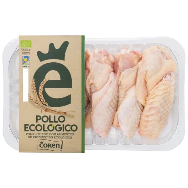 COREN Bandeja de alitas de pollo ecológicas sin punta y con piel. - 1 ud - Imagen del producto en Findit