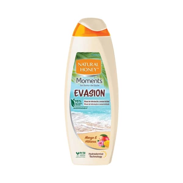 NATURAL HONEY Gel hidratante para baño o ducha con aroma a mango e hibiscos NATURAL HONEY Moments evasion 600 ml. - 0.6 l - Imagen del producto en Findit
