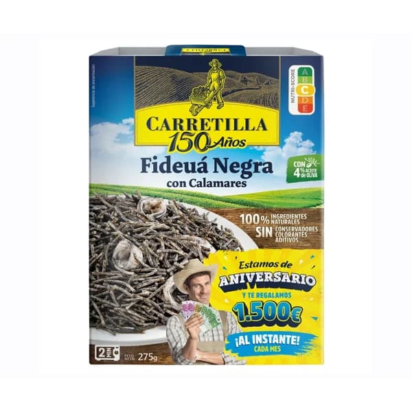 CARRETILLA Fideuá negro con calamares 275 g. - 0.28 kg - Imagen del producto en Findit