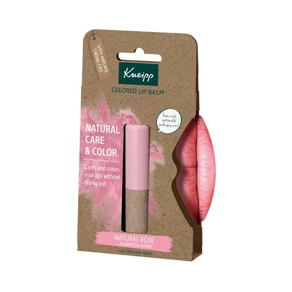 KNEIPP Balsamo labial hidratante con color, tono natural rose. - 1 ud - Imagen del producto en Findit
