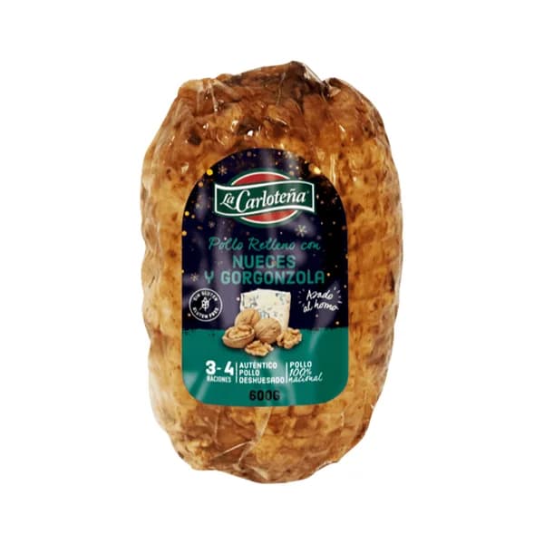 LA CARLOTEÑA Pollo al horno relleno con nueces y queso Gorgonzola LA CARLOTEÑA 600 g. - 0.6 kg - Imagen del producto en Findit