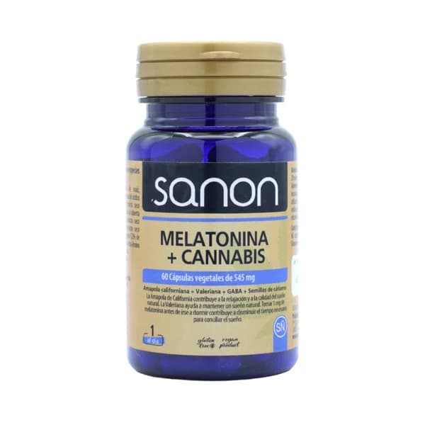 SANON Complemento alimenticio a base de amapola californiana, valeriana, GABA y semillas de cáñamo 60 cápsulas. - 1 ud - Imagen del producto en Findit