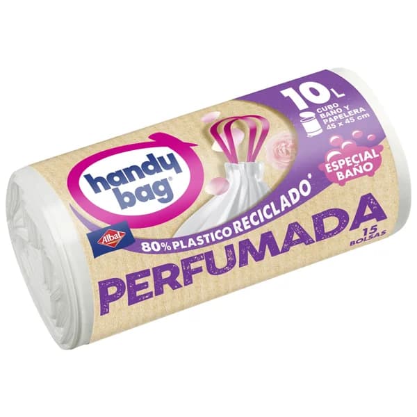 HANDY BAG Bolsas de basura perfumadas especiales para baño 15 bolsas 10 L. - 1 ud - Imagen del producto en Findit