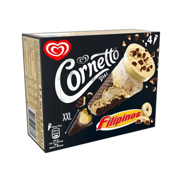 CORNETTO Cono helado sabor filipinos 4 x 90 ml. 248 g. - 0.09 l - Imagen del producto en Findit