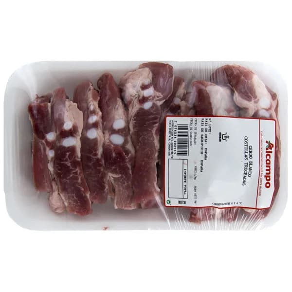 Tiras de costilla de cerdo blanco, ideales para guisos - 1 ud - Imagen del producto en Findit