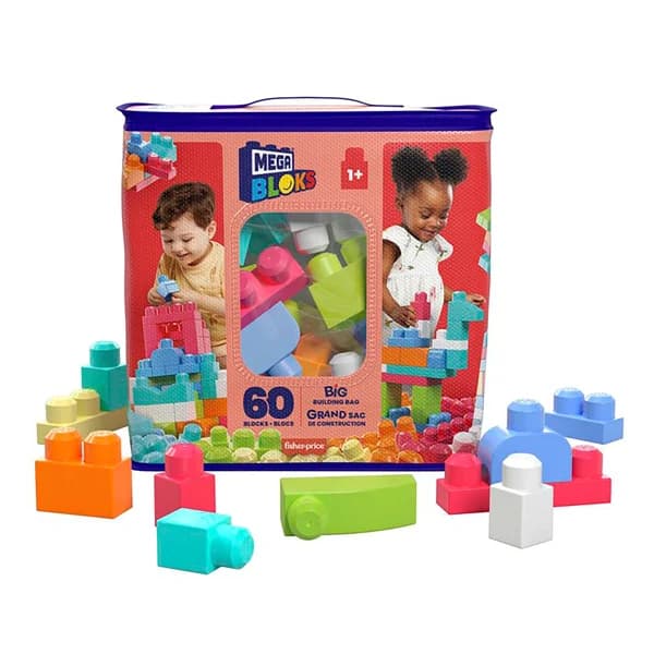 Bolsa de construcción, 60 piezas, 1-2 años, MEGA BLOKS. - 1 ud - Imagen del producto en Findit