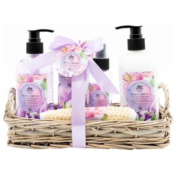 BECASAN NATURE Iris y lirios Bandeja de mimbre con productos para el cuidado y la higiene personal. - 1 ud - Imagen del producto en Findit