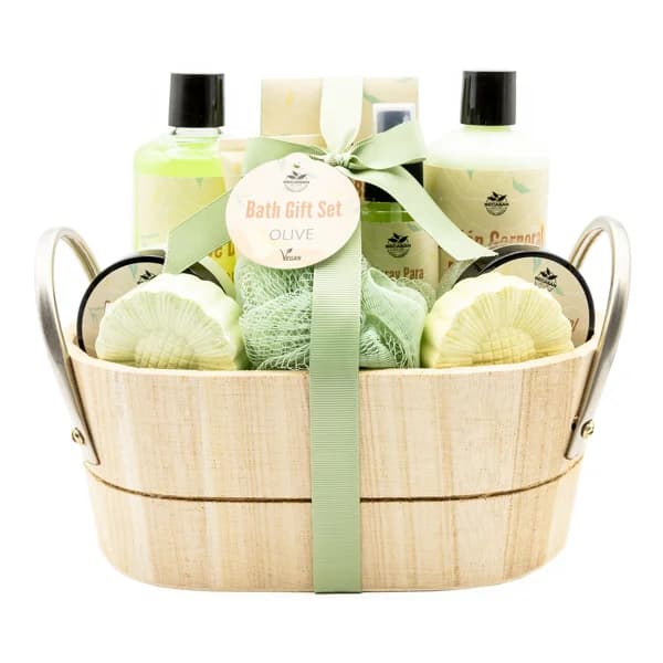 BECASAN NATURE Oliva Cesta de madera con productos para la higiene y el cuidado corporal. - 1 ud - Imagen del producto en Findit