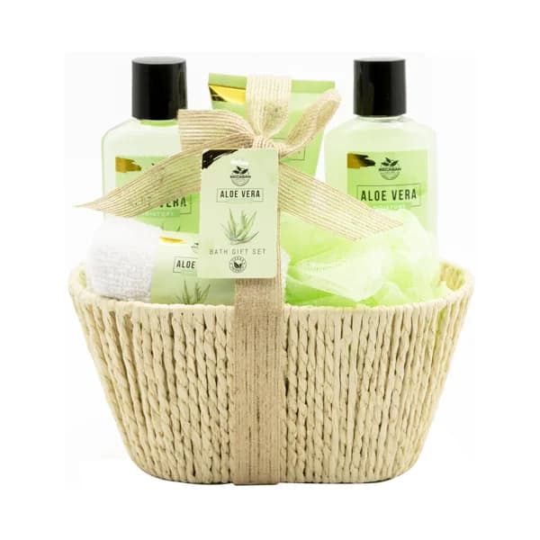 BECASAN NATURE Aloe vera Cesta mimbre con productos para el cuidado y la higiene personal. - 1 ud - Imagen del producto en Findit