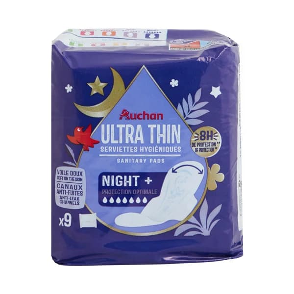 Compresas de noche ultrafinas y con alas PRODUCTO ALCAMPO 9 uds. - 1 ud - Imagen del producto en Findit