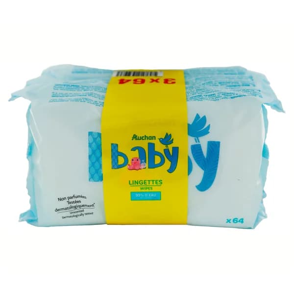 PRODUCTO ALCAMPO Baby Toallitas húmedas para bebe con un 99% de agua 3 x 64 uds. - 1 ud - Imagen del producto en Findit