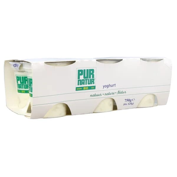 PUR NATUR Yogur natural ecológico pack 6 PURNATUR 125 g. - 0.75 kg - Imagen del producto en Findit