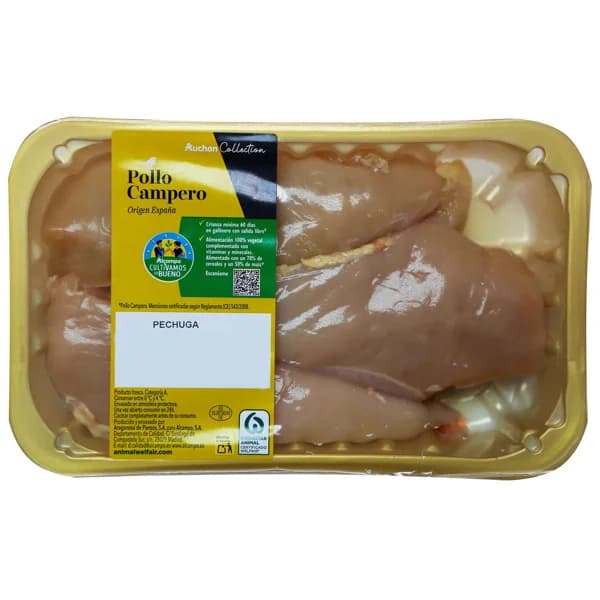ALCAMPO CULTIVAMOS LO BUENO Pechugas de pollo campero sin piel  Bandeja - 1 ud - Imagen del producto en Findit