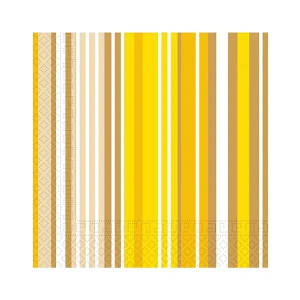20 servilletas MACADAMIA de rayas de colores amarillos, 33x33cm. - 1 ud - Imagen del producto en Findit