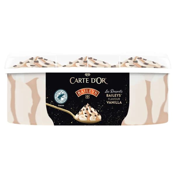 CARTE D'OR Tarrina de helado de vainilla con sabor a Baileys, salsa de caramelo y trocitos de chocolate 825 ml. - 0.83 l - Imagen del producto en Findit