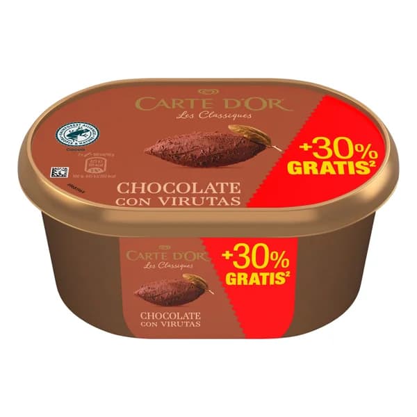 CARTE D'OR Tarrina de helado de chocolate con virutas de chocolate 1.3 l. - 1.3 l - Imagen del producto en Findit