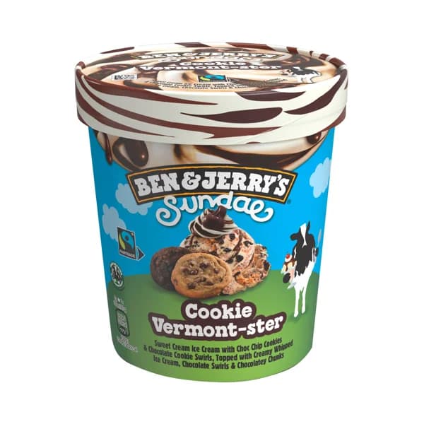 BEN & JERRY'S Tarrina de helado de nata con galletas y trocitos de chocolate sundae 427 ml. - 0.43 l - Imagen del producto en Findit