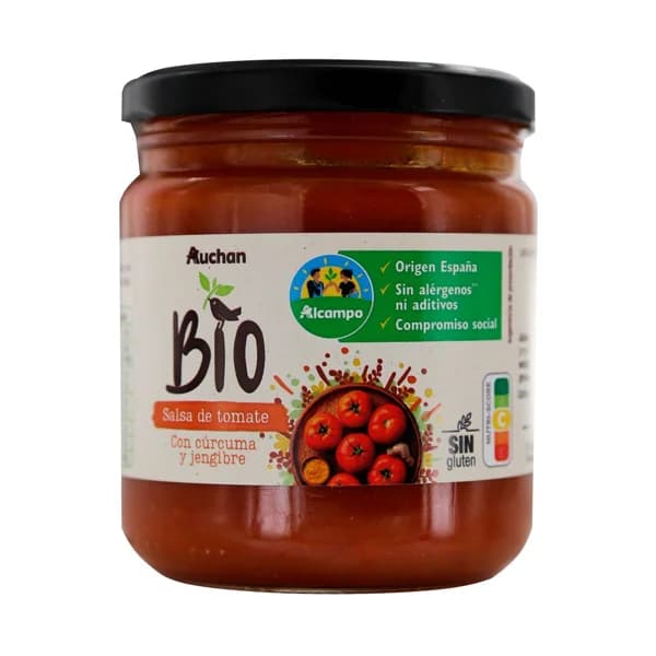 ALCAMPO CULTIVAMOS LO BUENO ECOLÓGICO  Salsa de tomate de temporada ecológica, con un toque de cúrcuma y jengibre 340 g. - 0.33 kg - Imagen del producto en Findit
