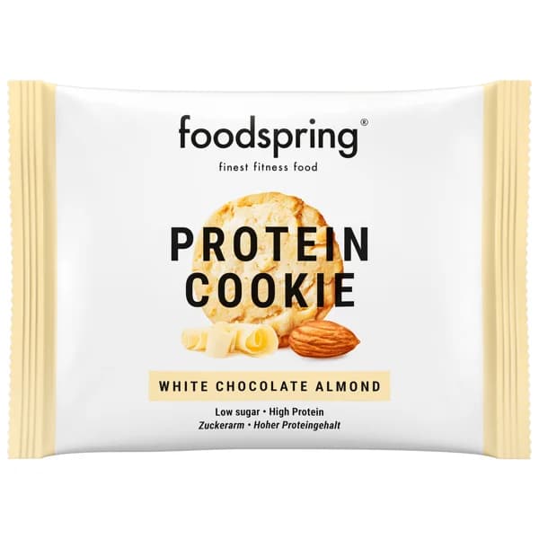 FOODSPRING Cookie con chocolate blanco y almendras y alto contenido en proteinas 50 g. - 0.05 kg - Imagen del producto en Findit