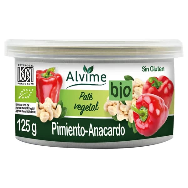 ALVIME Pate vegetal BIO de pimiento y anacardo 125 g. - 0.13 kg - Imagen del producto en Findit
