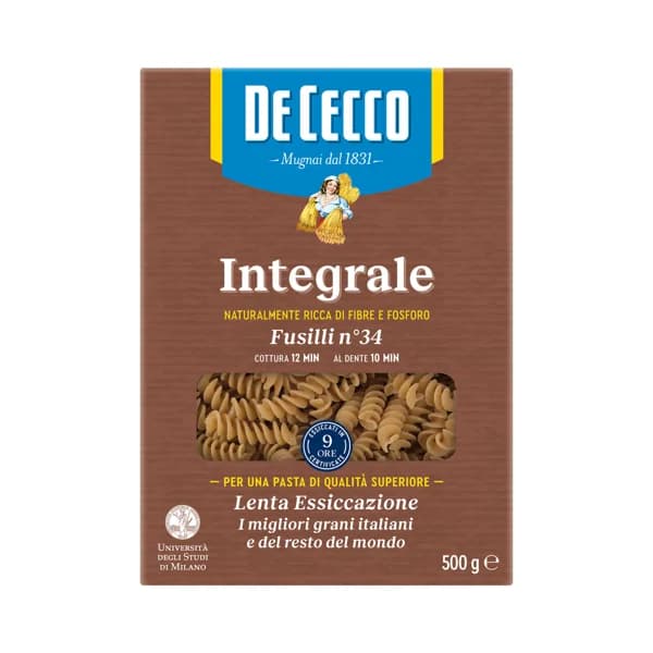 DE CECCO Fusilli integral 500 g. - 0.5 kg - Imagen del producto en Findit