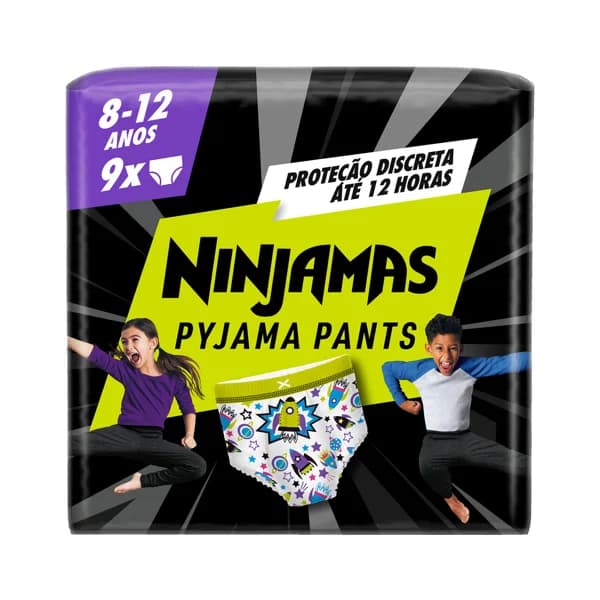 DODOT Ninjamas Pañal branguita unisex para pijama para niños de 8-12 años o de 27 a 43 kg 9 uds. - 1 ud - Imagen del producto en Findit