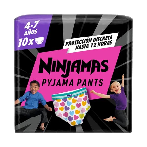 DODOT Ninjamas Pañal branguita unisex para pijama para niños de 4-7 años o de 17 a 30 kg 10 uds. - 1 ud - Imagen del producto en Findit