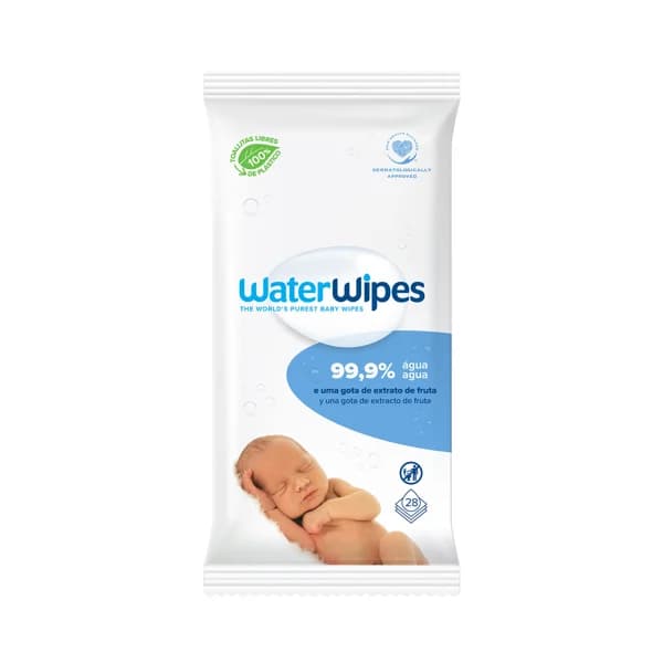 WATERWIPES Toallitas húmedas para bebé con un 99.9% de agua y una gota de extracto de fruta 28 uds. - 1 ud - Imagen del producto en Findit